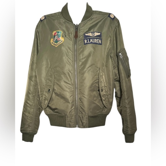 Ralph Lauren Olive Bomber Jacket Rare - Picture 1 of 12